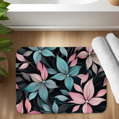 Desaturated Flowers Bath Mat | Stylish Home Decor Rug