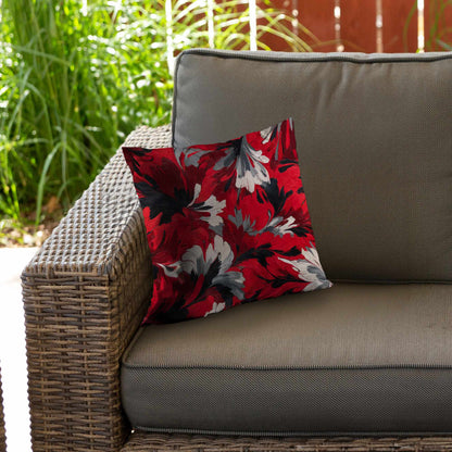 Red Flow Poly Twill Throw Pillow - Stylish Home Decor Accent