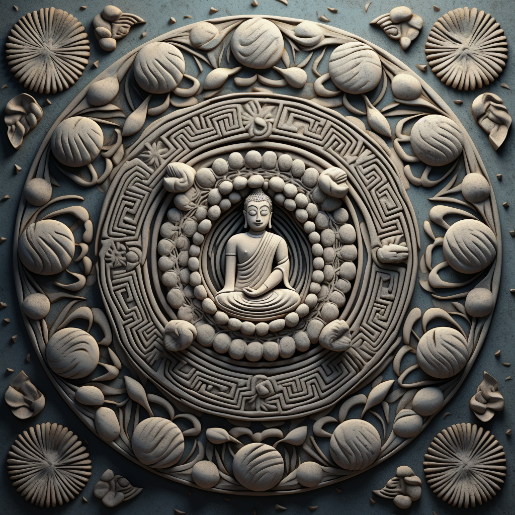 Spiritual Peace Turquoise Round Outdoor Rug | Home Decor