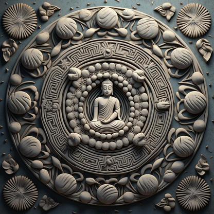 Spiritual Peace Turquoise Round Outdoor Rug | Home Decor