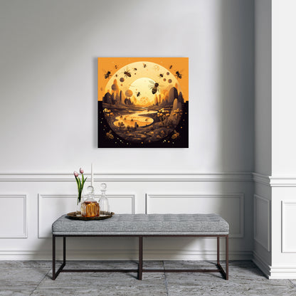 Hive planet - 32"x32" Canvas