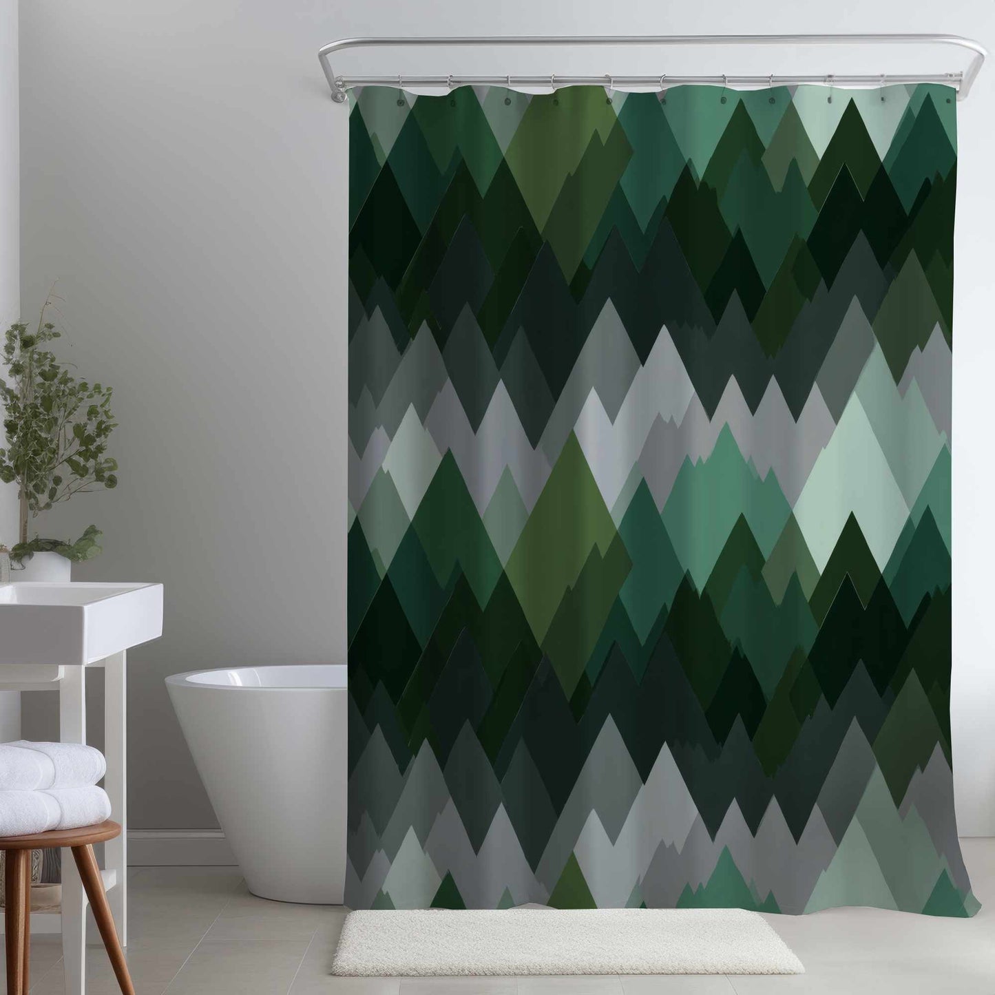Evergreen Peaks Shower Curtain - Stylish Home Decor Accent