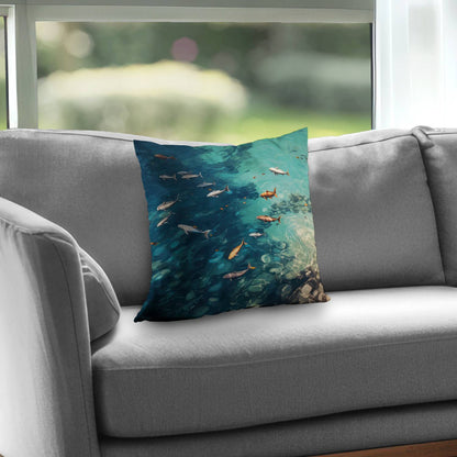 Swim Ahead Poly Twill Throw Pillow Insert for Home Decor