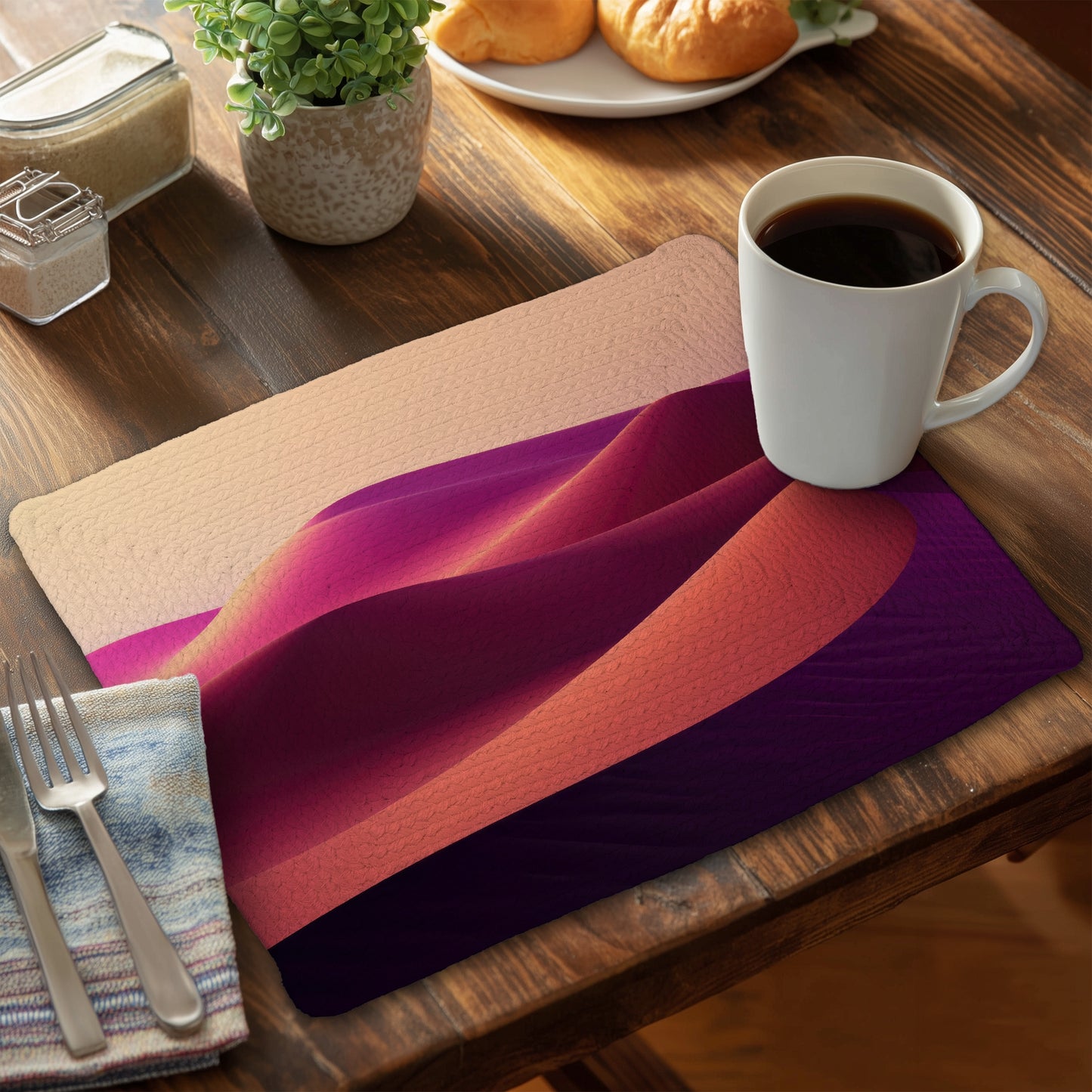 Set de table tressé en polyester Deep Dunes | Accent de décoration intérieure