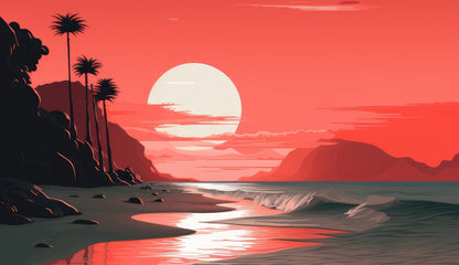 Blood Sun Black Indoor Outdoor Tablecloth for Home Decor