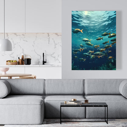 Shallow Swim - Beige Canvas Home Decor for Elegant Spaces