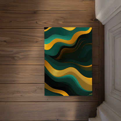 Golden Harmony Turquoise Indoor Outdoor Door Mat | Home Decor