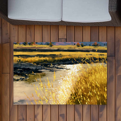 Tapis d'extérieur lumineux Golden Stream | Accessoire de décoration intérieure