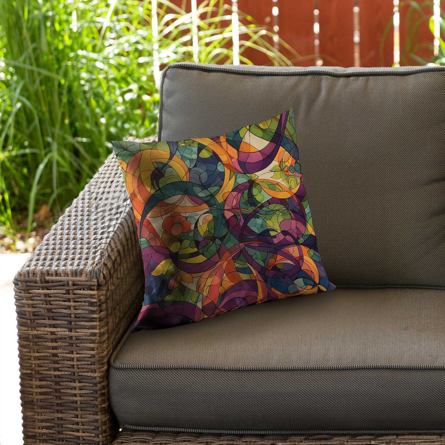 Converge Green Poly Twill Throw Pillow Insert for Home Decor