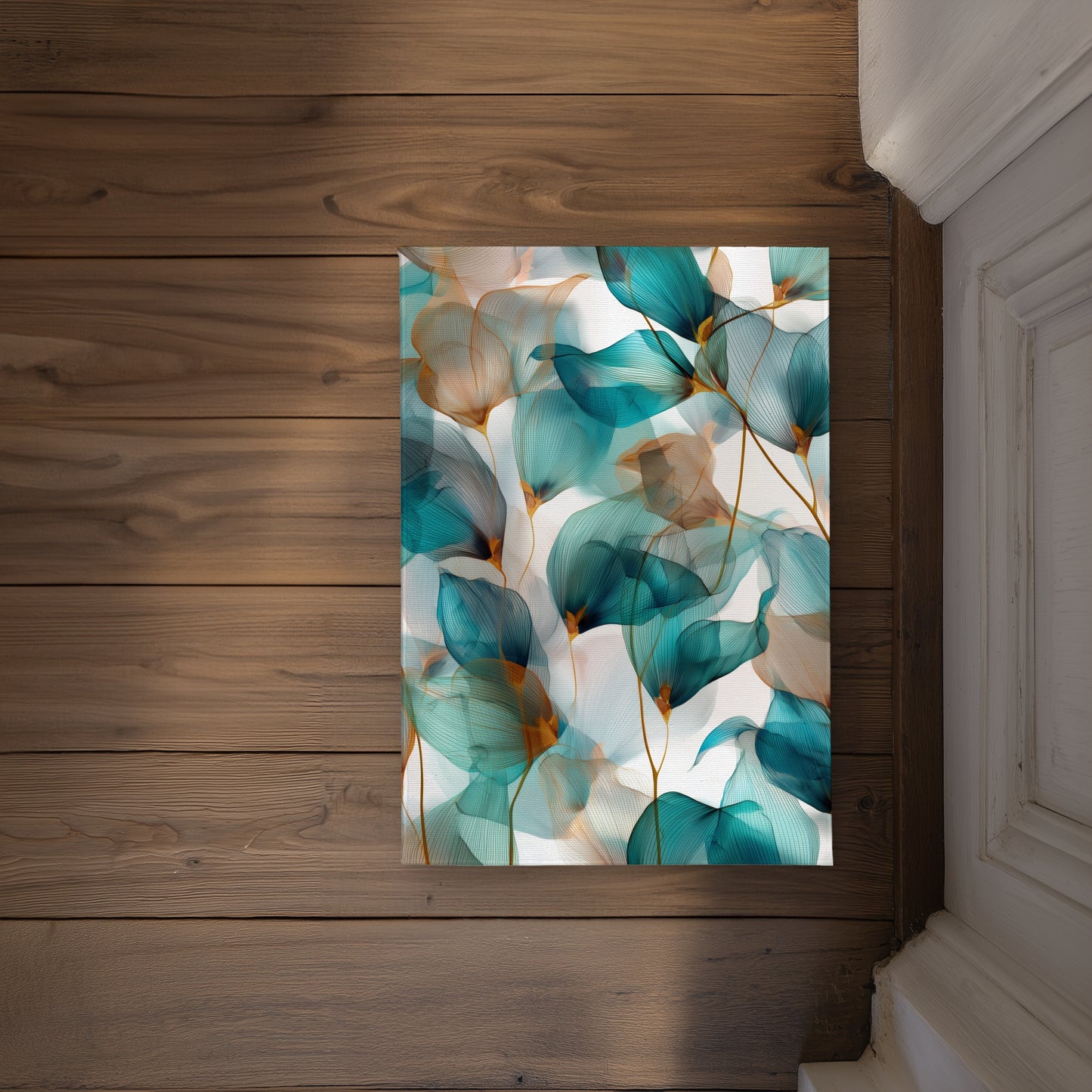 Teal and Brown Turquoise Indoor Outdoor Door Mat | Decor
