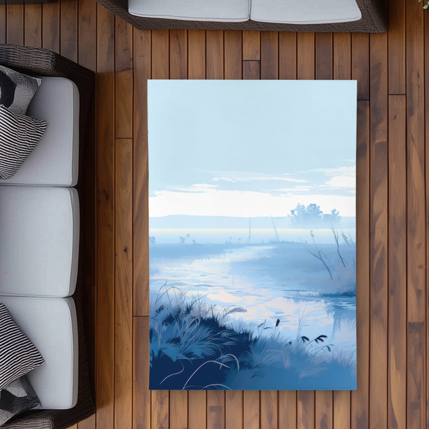 Cold Swamp Gray Outdoor Area Rug | Stylish Home Decor