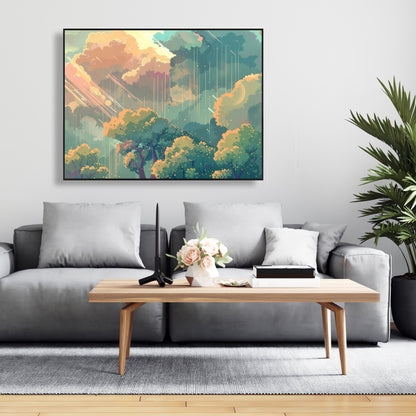 Crystal winds - 36"x36" Framed canvas