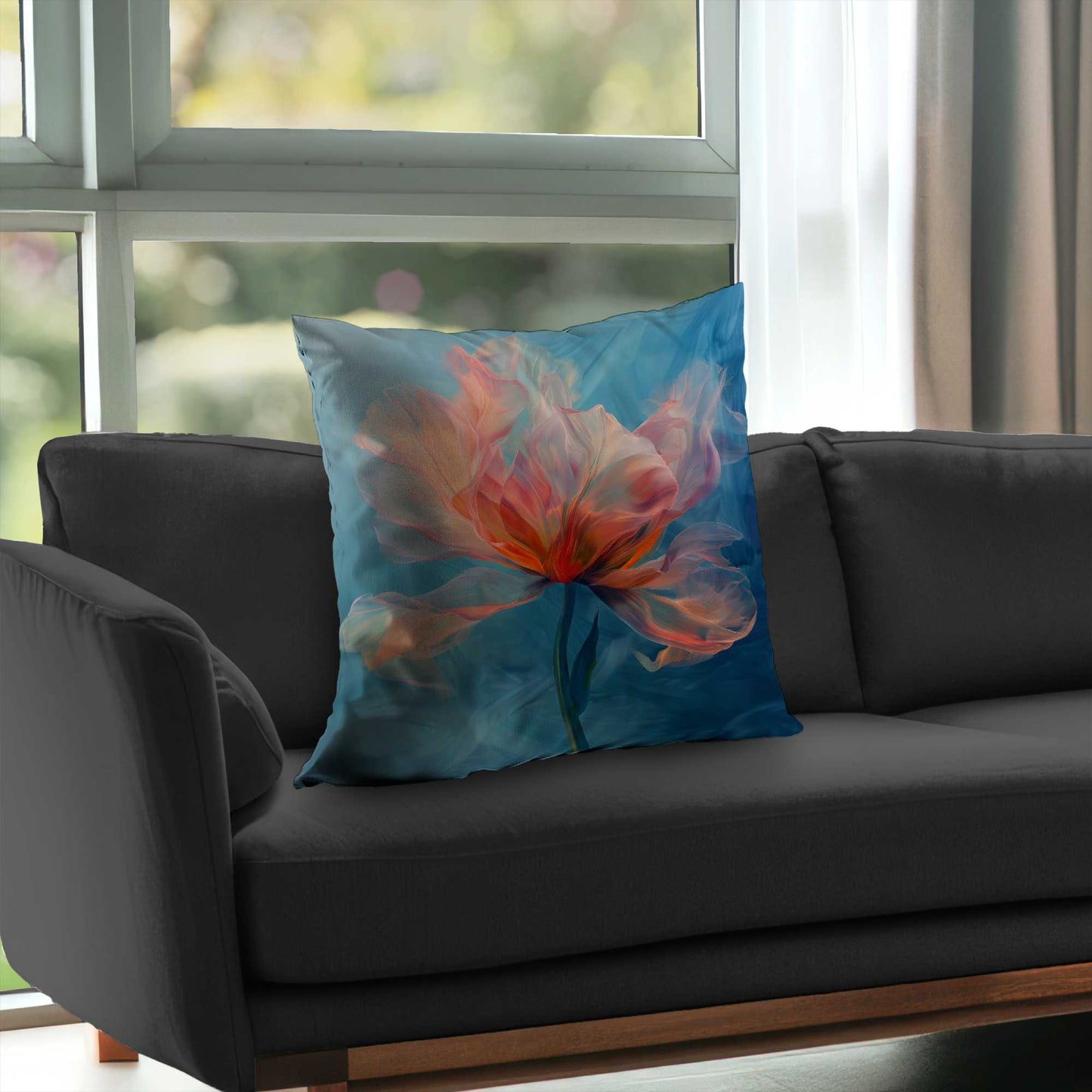 Coussin décoratif en sergé de polyester mélangé - Accessoire de décoration élégant pour la maison