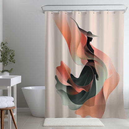 Rideau de douche rouge élégant | Accessoire de décoration élégant pour la maison