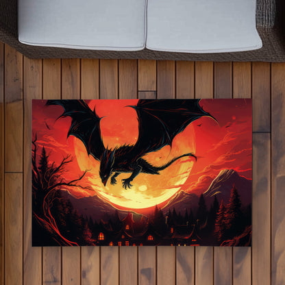 The dragon's wrath - Orange outdoor area rug for home decor