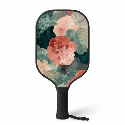 Ensemble de raquettes de pickleball décontractées corail chuchotant Blooms