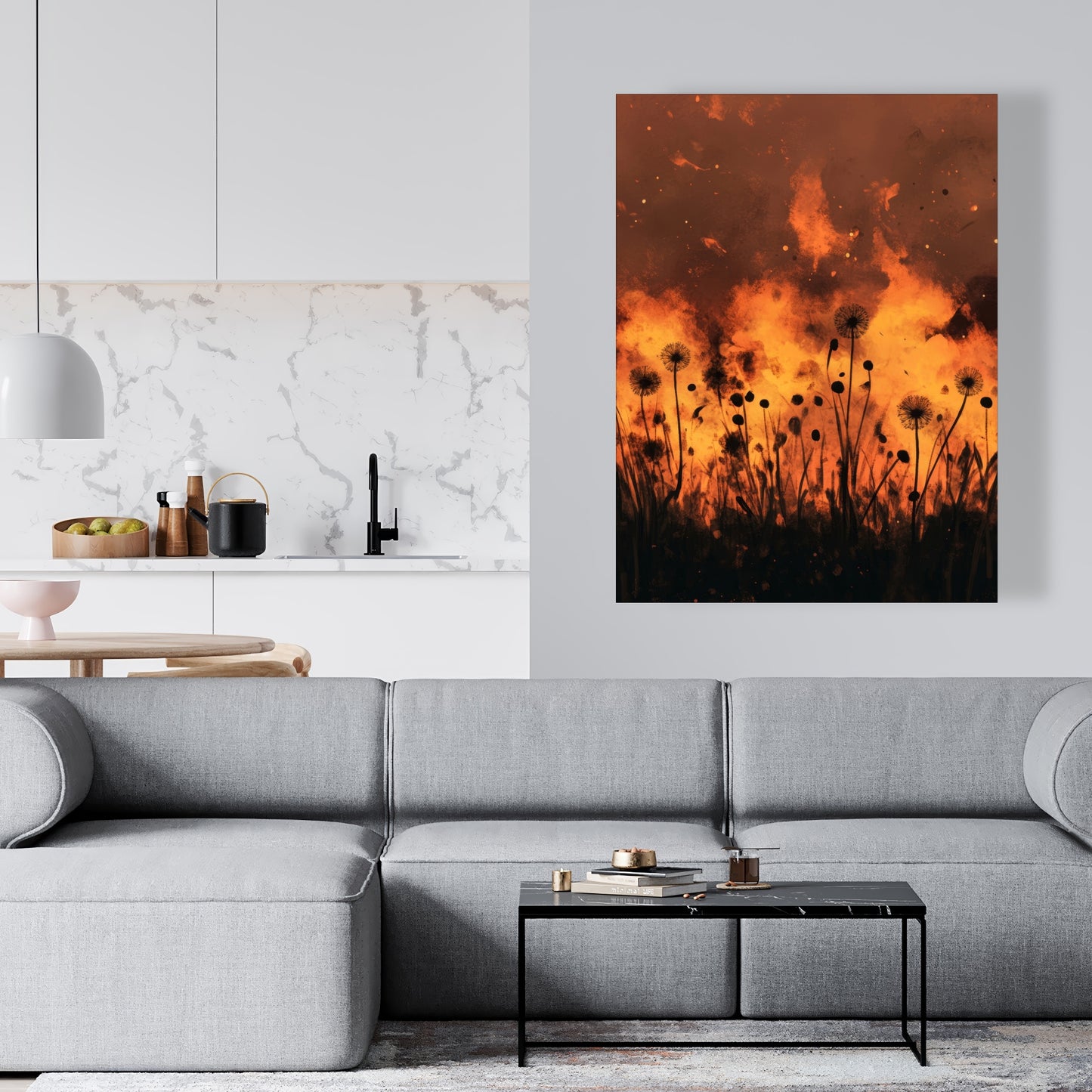 Ablaze - Black Canvas Home Decor for Modern Elegance