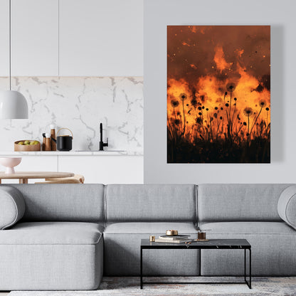 Ablaze - Black Canvas Home Decor for Modern Elegance