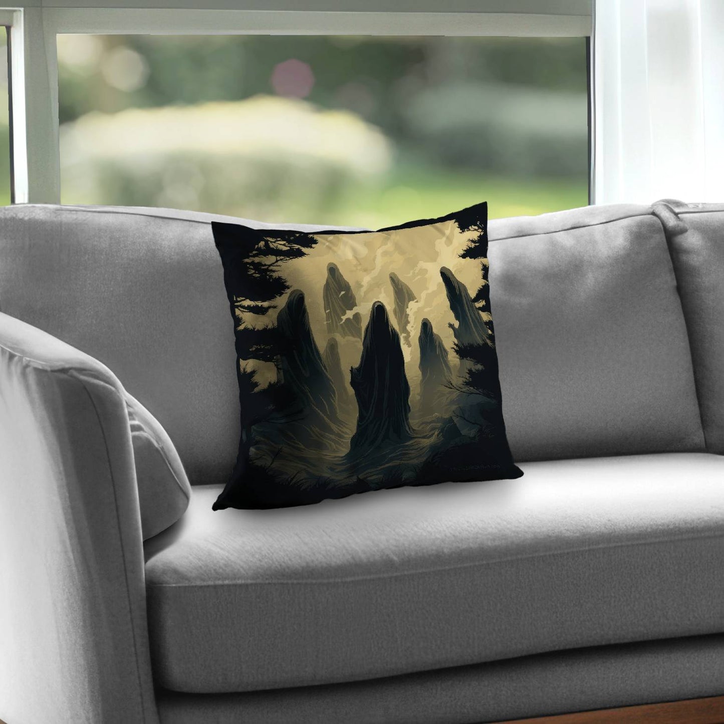 Here they wait - Throw pillow - Print on demand