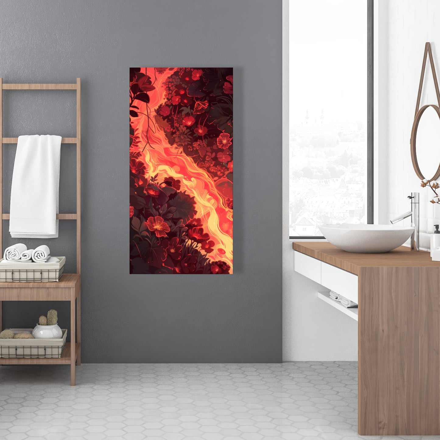 Seering Flowerbed - Black Canvas Decor Art | Stylish Design