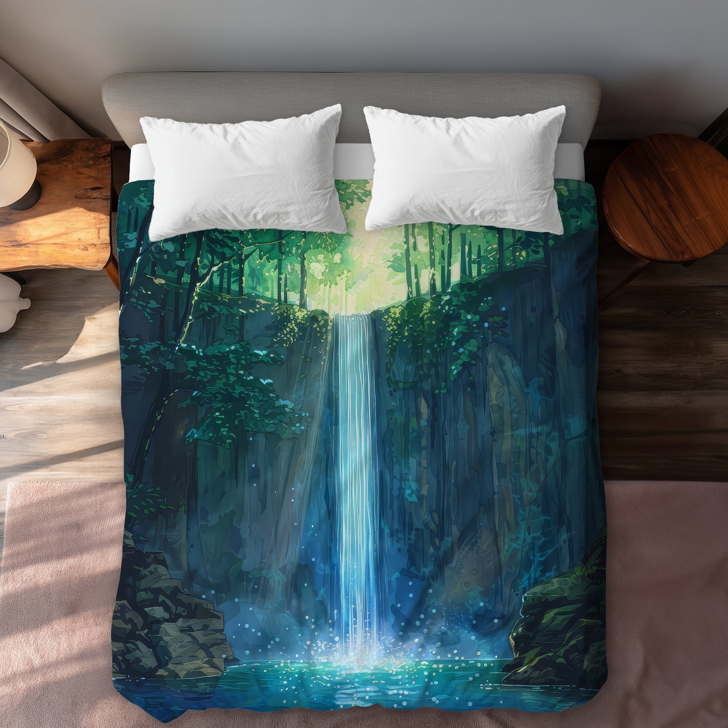 Waterfall White Duvet Cover - Elegant Home Decor Accent