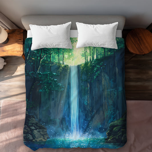 Waterfall White Duvet Cover - Elegant Home Decor Accent