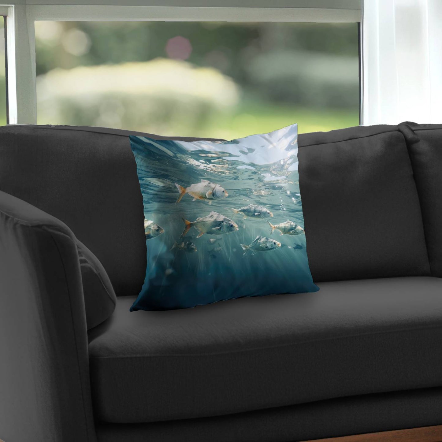 Swimming peacefully - Throw pillow - Print on demand