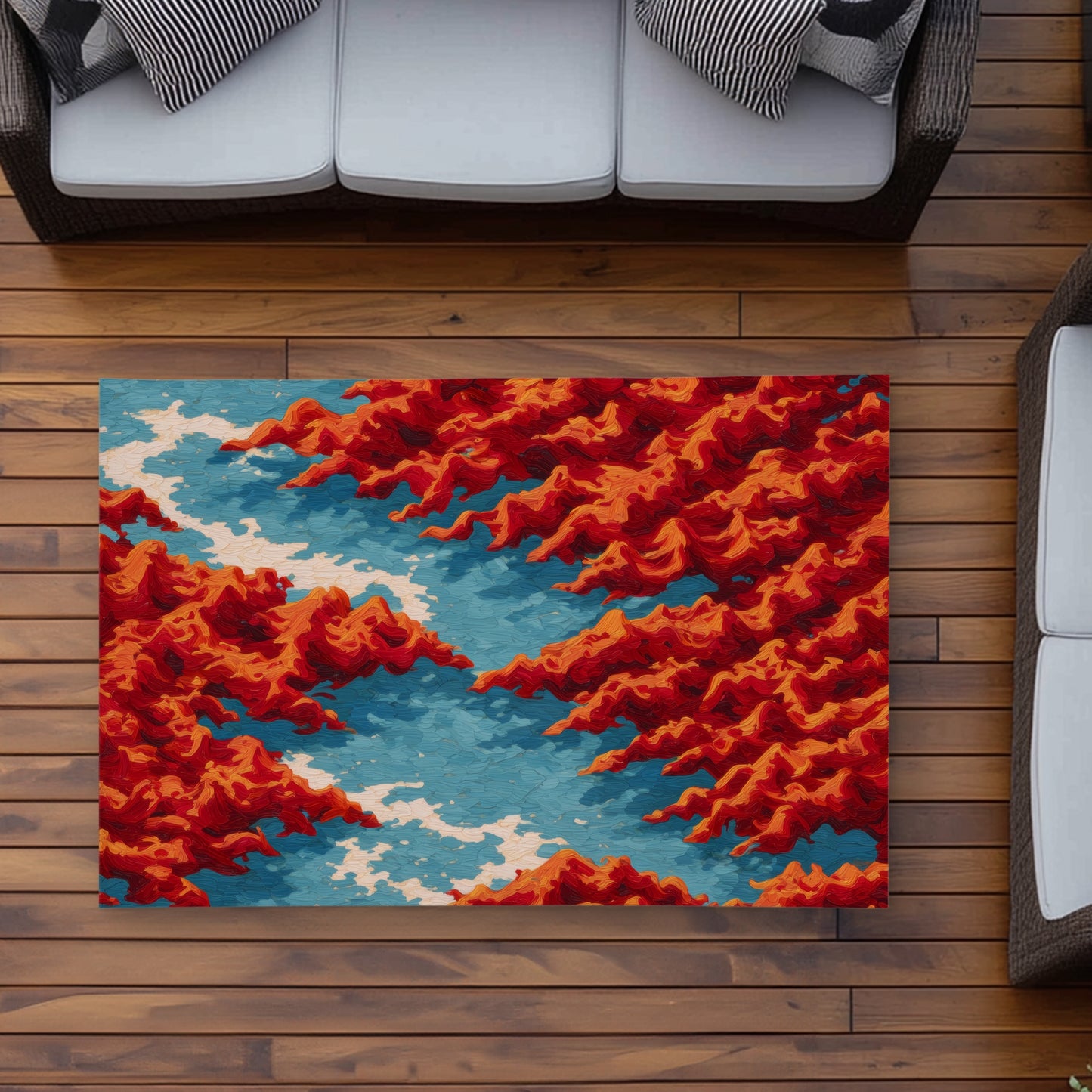 Tapis d'extérieur Red Mounds | Solution de décoration élégante