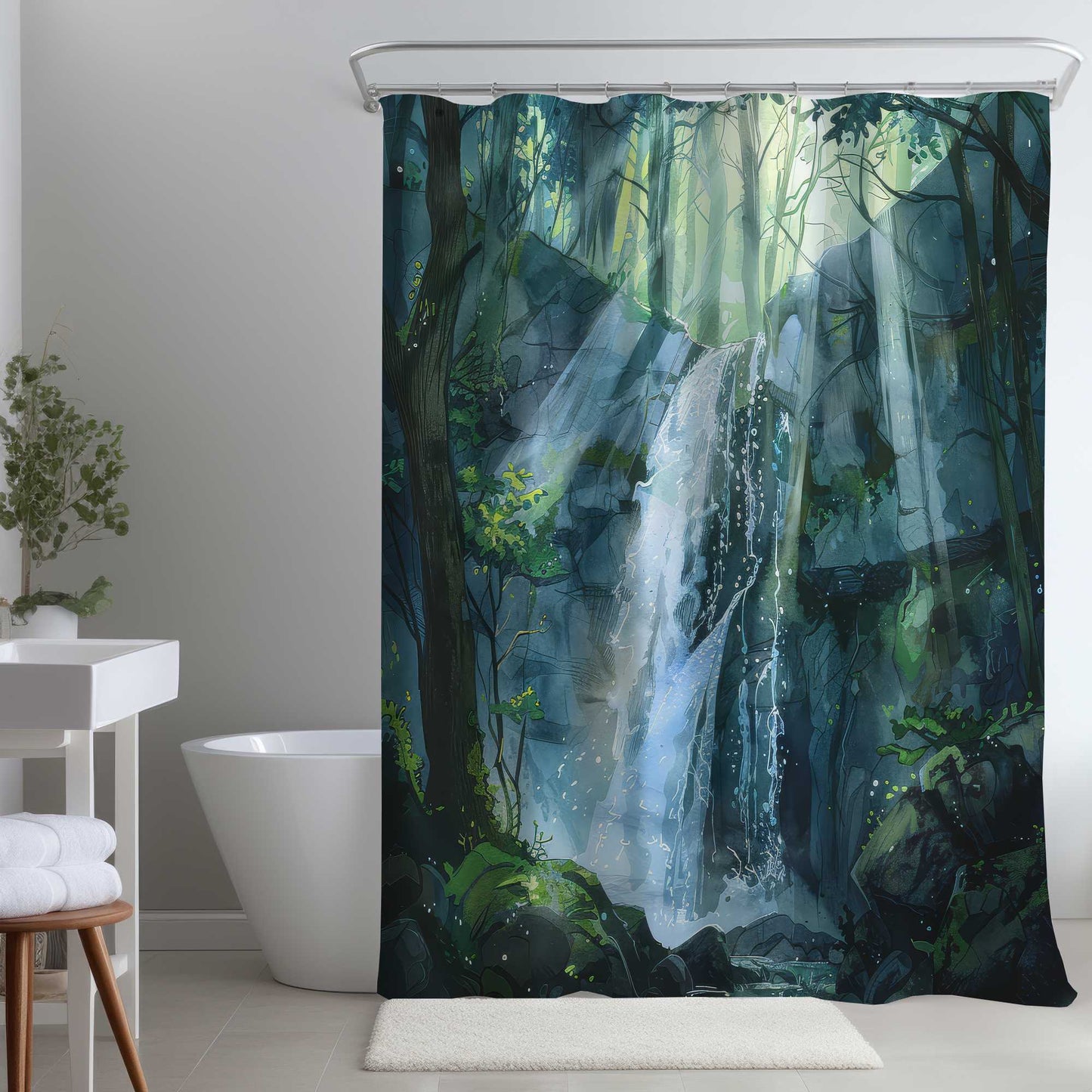Sleeping Fall Shower Curtain | Stylish Home Decor Drapes