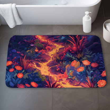 Burning Flowers Bath Mat | Stylish Home Decor Rug