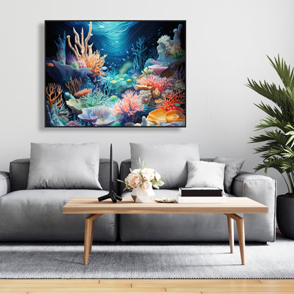The Reef - Coral Framed Canvas for Stunning Home Decor