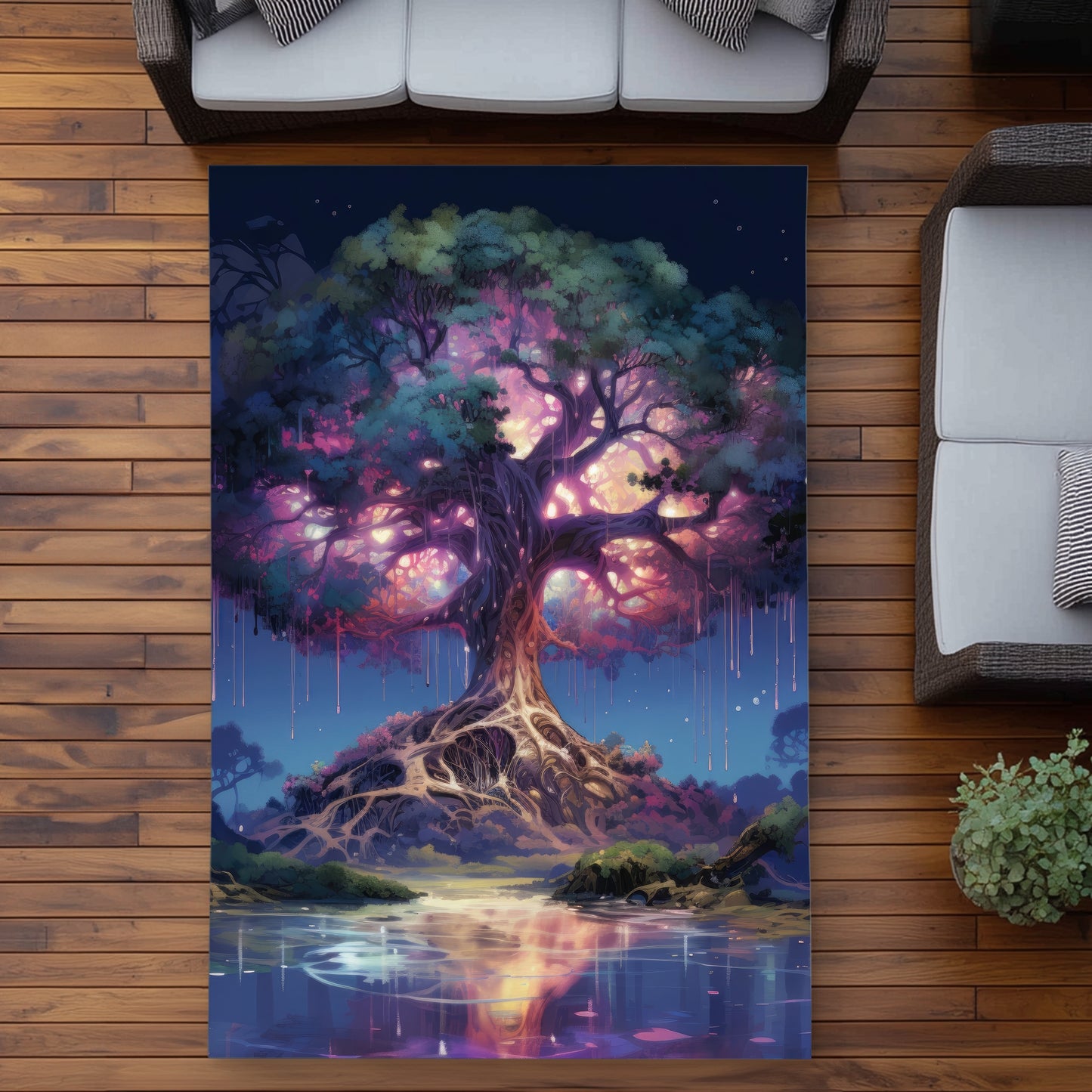 The power of nature - Pink outdoor area rug for home decor