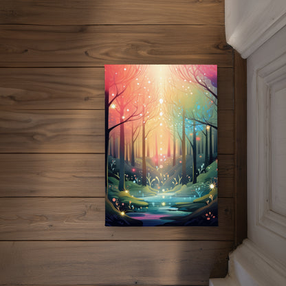 Magical Forest Turquoise Indoor Outdoor Door Mat | Home Decor