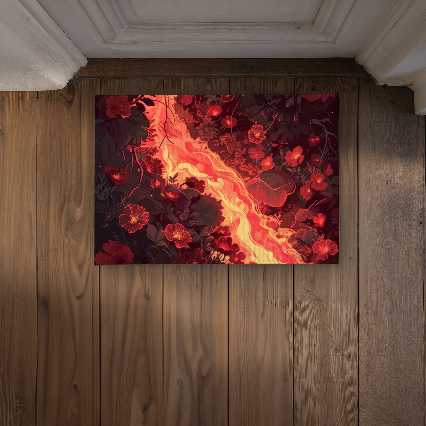 Seering flowerbed Black Indoor Outdoor Door Mat | Home Decor