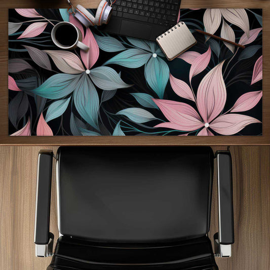 Desaturated Flowers Pink Desk Mat | Home Decor Accent