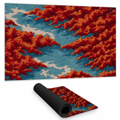 Red Mounds Gaming Mat - Stylish Home Decor for Gamers