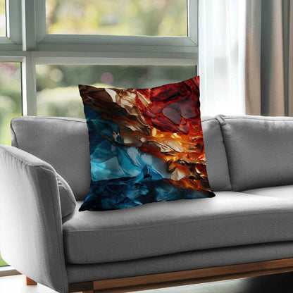 Coussin décoratif en sergé de polyester à contraste minéral - Accessoire de décoration intérieure