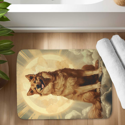Man's Best Angel Gray Bath Mat | Home Decor Essential