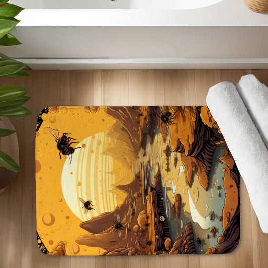 Hive mind - 17"x24" Bath mat