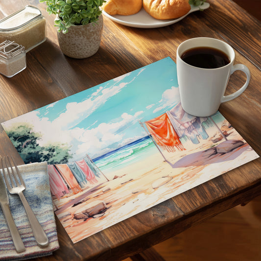 Sunny Side Beige Polyester Placemat | Home Decor Essentials
