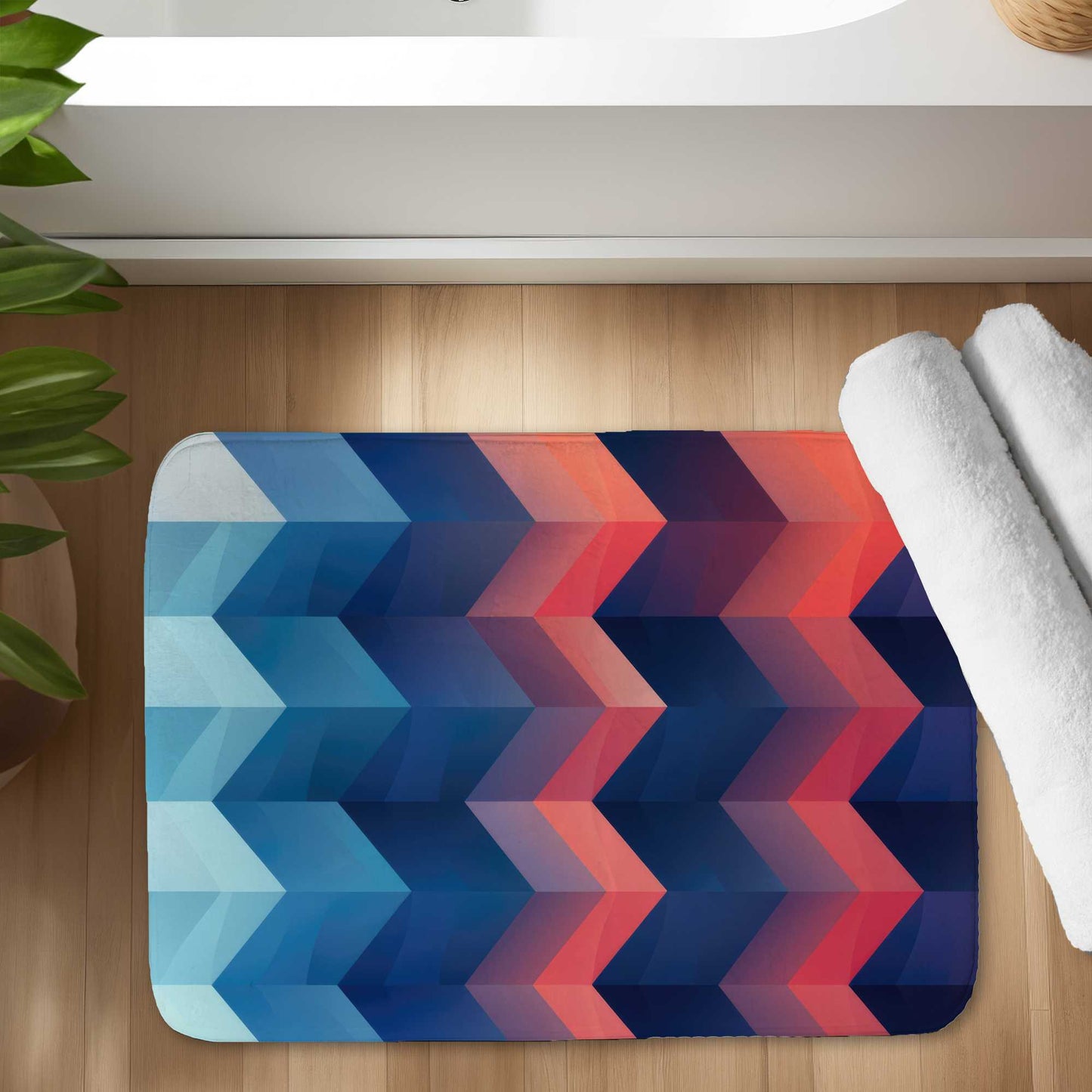 Tapis de bain vagues de chaleur | Tapis de bain élégant pour la maison