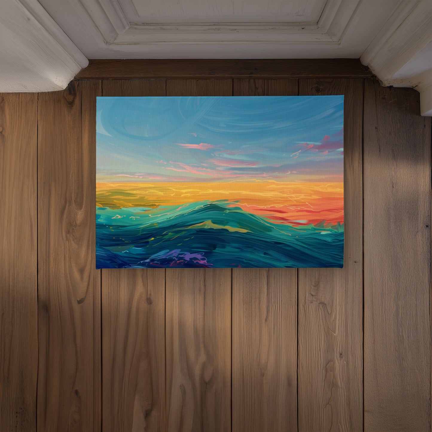 Watercolors Red Indoor Outdoor Door Mat - Home Decor Accent