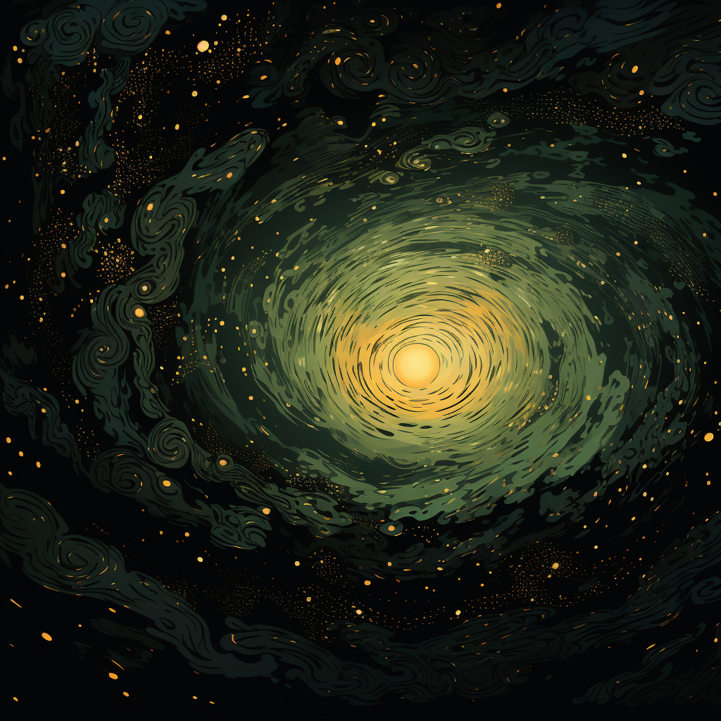 Swirling gases Black Round Outdoor Area Rug for Home Decor