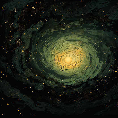 Swirling gases Black Round Outdoor Area Rug for Home Decor