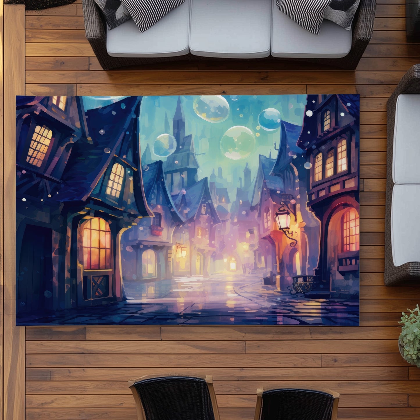 Tapis d'extérieur Bubble ville - Accent de décoration intérieure élégant
