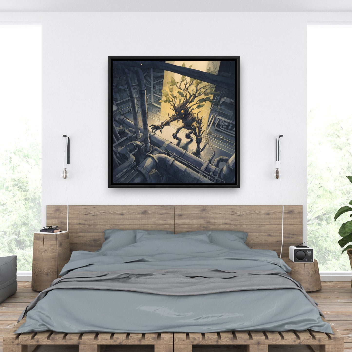 Regaining - Yellow Framed Canvas Art for Home Decor