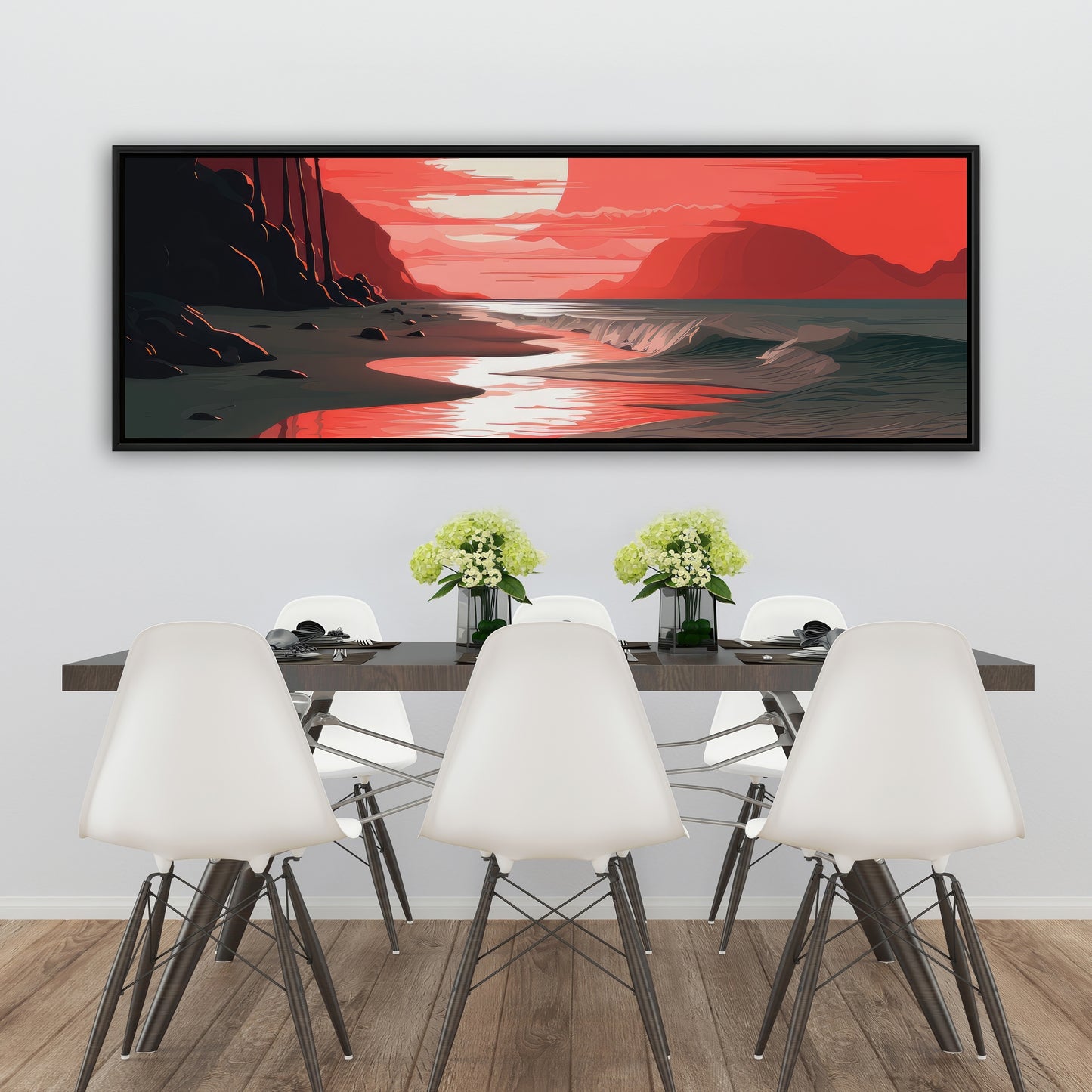 Blood sun - Framed Canvas - Print on demand