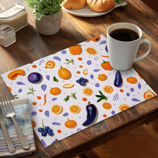 Orange and Purple Polyester Placemat | Home Decor Essentials