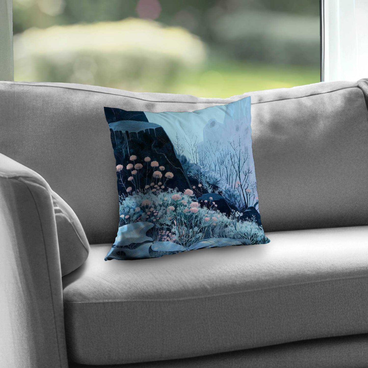Coussin décoratif annuel en sergé de polyester Freeze - Accessoire de décoration intérieure