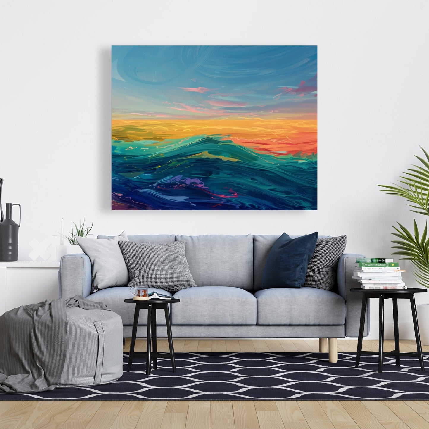 Watercolors Blue Canvas Art for Home Decor - Elegant Design